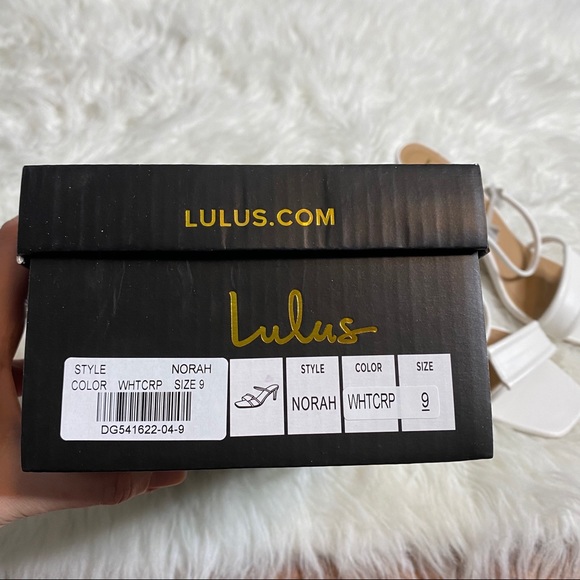 Lulus Norah Square Toe High Heel Sandals White - Picture 15 of 16